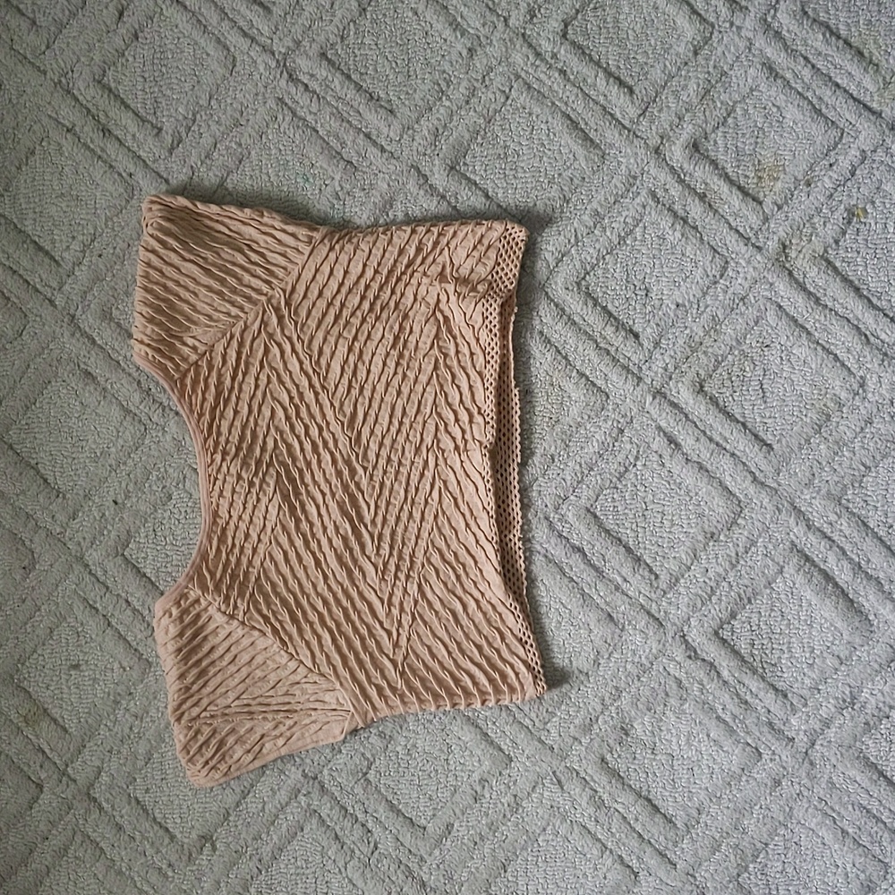pink textured crop top